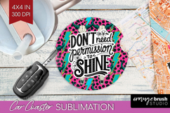 Inspirational Quote Car Coaster - Western Coaster PNG Product Image 1