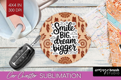 Inspirational Quote Car Coaster - Western Coaster PNG Product Image 1