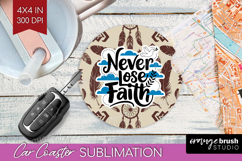 Inspirational Quote Car Coaster - Western Coaster PNG Product Image 1