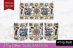 Inspirational Quote Mug Wrap - Western Mug PNG Sublimation Product Image 1