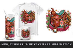 Western tumbler, mug wrap, clipart sublimation design Product Image 1