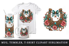 Western tumbler, mug wrap, clipart sublimation design Product Image 1