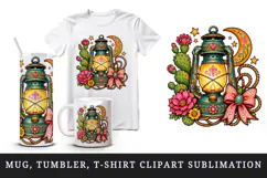 Western tumbler, mug wrap, clipart sublimation design Product Image 1