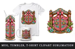 Western tumbler, mug wrap, clipart sublimation design Product Image 1