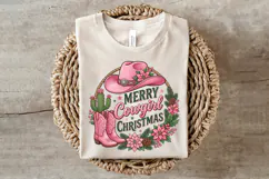 Western Merry Cowgirl Christmas PNG Product Image 2