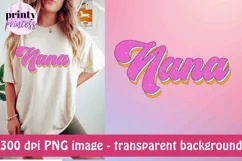 Retro Nana png, Distressed Pink Nana design Product Image 2