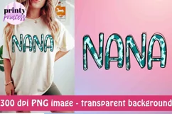 Western Nana png, Turquoise Cowhide Nana design Product Image 2