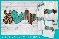 Western Peace Love Texas sublimation PNG design