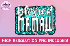 Turquoise Mamaw png, Western Blessed Mamaw design Product Image 2