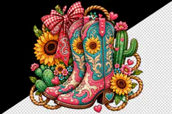 Western tumbler, mug wrap, clipart sublimation design Product Image 2