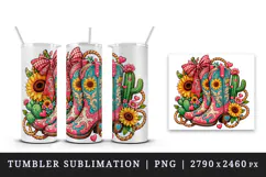 Western tumbler, mug wrap, clipart sublimation design Product Image 4
