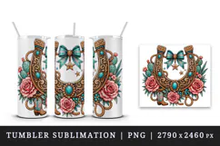 Western tumbler, mug wrap, clipart sublimation design Product Image 4