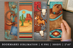 Western bookmarks printable sublimation bookmark design Product Image 1