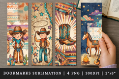 Western bookmarks printable sublimation bookmark design Product Image 1