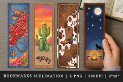 Western bookmarks printable sublimation bookmark design Product Image 1