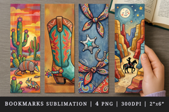 Western bookmarks printable sublimation bookmark design Product Image 1
