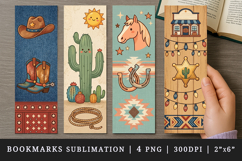 Western bookmarks printable sublimation bookmark design Product Image 1