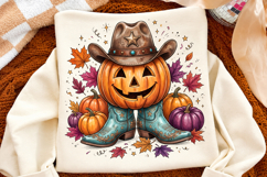 Western Pumpkin Png,Pumpkin Boots Png, Western Fall Png Product Image 2