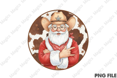 Western Santa Claus with Cowboy Hat PNG Product Image 1