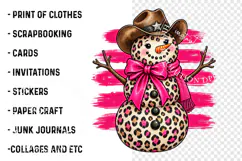 Western Snowman PNG, Christmas Cowboy Holiday Design Product Image 3