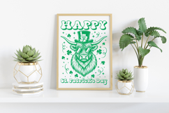 Western St. Patrick’s Day Highland Cow SVG, Product Image 3
