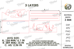 3D Western Stand Laser Cut. Standing Home Decor SVG Product Image 2