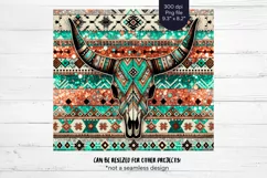 Western Tumbler Wrap Boho Cow Skull Tumbler Cowgirl PNG