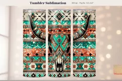 Western Tumbler Wrap Boho Cow Skull Tumbler Cowgirl PNG