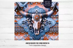 Western Tumbler Wrap Boho Cow Skull Tumbler Cowgirl PNG