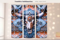 Western Tumbler Wrap Boho Cow Skull Tumbler Cowgirl PNG