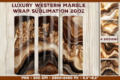 Luxury Western Marble Tumbler Wrap Sublimation Design Product Image 1