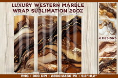 Luxury Western Marble Tumbler Wrap Sublimation Design Product Image 1
