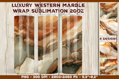 Luxury Western Marble Tumbler Wrap Sublimation Design Product Image 1