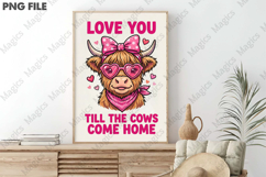Western Valentine's Day Png Highland Cow Product Image 3