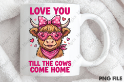 Western Valentine's Day Png Highland Cow Product Image 4
