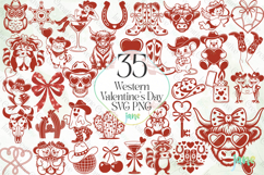 Western Valentine's Day SVG PNG Clipart Bundle Product Image 1