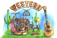 Western watercolor clipart Product Image 1