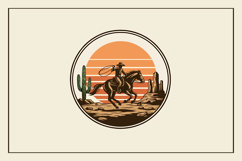 Retro Desert Rodeo Vector Illustration Product Image 1