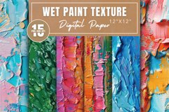 Wet Paint Texture Digital Paper Bundle Product Image 1