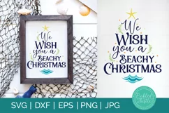 Coastal Christmas SVG - We Wish You A Beachy Christmas Product Image 1