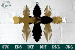 3D Cross Ornaments - Layered Papercut Cross Product Image 4