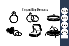 Elegant black silhouette wedding rings and engagement rings Product Image 1