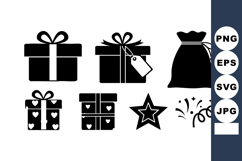Gift boxes with ribbons and festive decorations vector icons Product Image 1