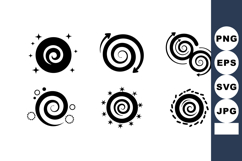 Spiral symbols vector collection with circular rotation arro Product Image 1