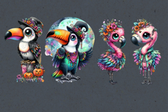Whimsical Halloween Bird. PNG sublimation Product Image 2