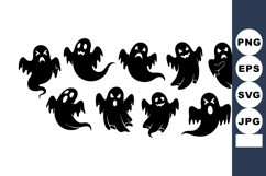 Spooky black ghost illustrations with various expression Product Image 1