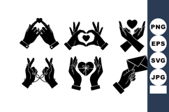 Hands Gesturing Various Heart Shapes and Love Symbols Vector Product Image 1
