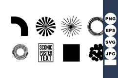 Abstract black geometric shapes vector with circles, lin Product Image 1