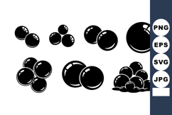 Black glossy spheres in various groupings vector illustratio Product Image 1