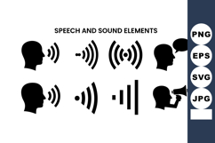 Speech and sound elements vector icons for communication and Product Image 1